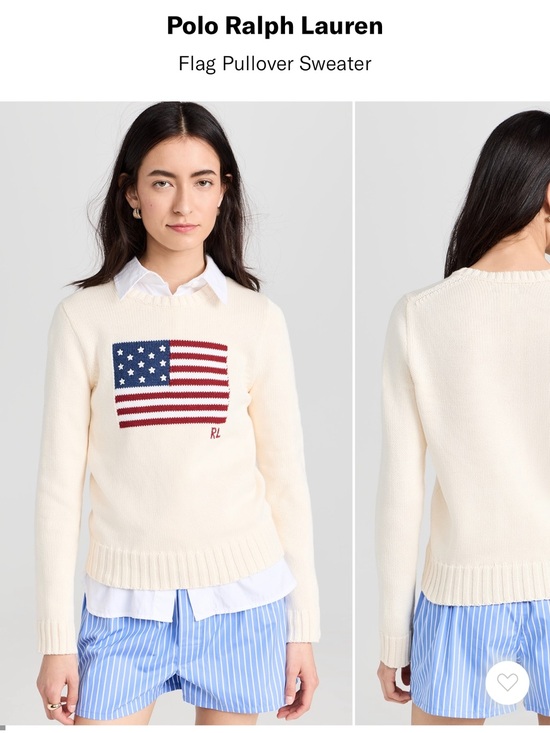 Polo Ralph Lauren Sweaters - Polo by Ralph Lauren Cream American Flag Crewneck Sweater